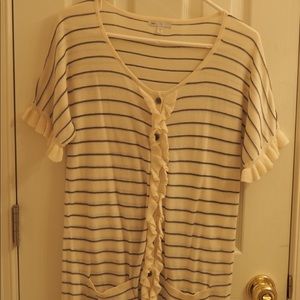 GAP Elbow ruffle sleeved light striped cardigan
